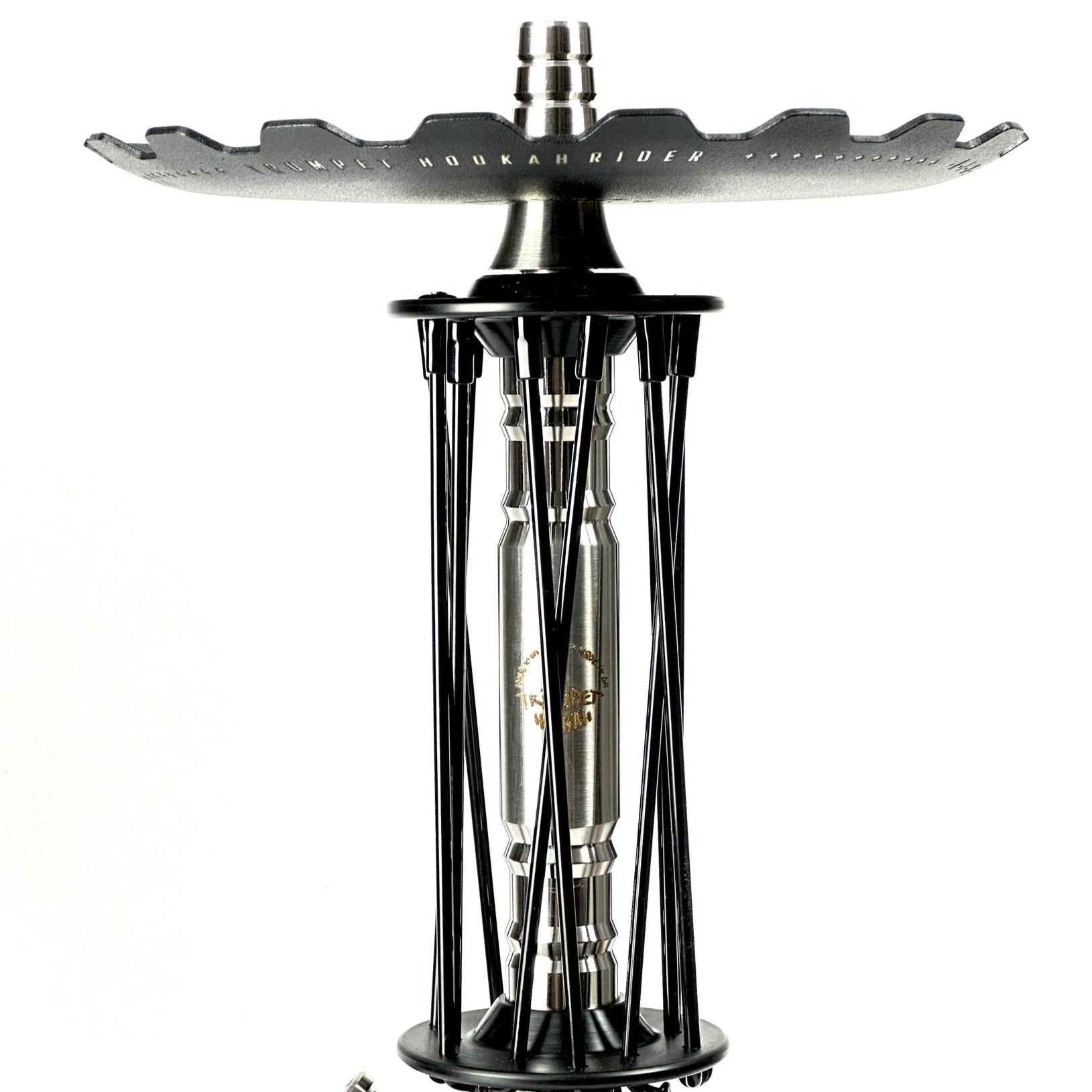 Trumpet Hookah Rider Black with a Metal Base