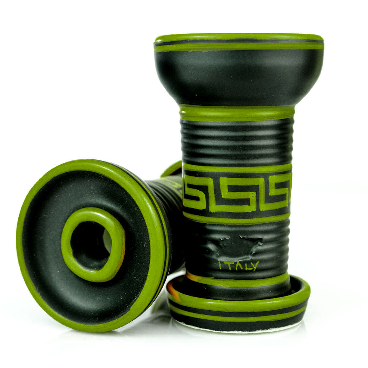 OLLA Bowl  ADE VERDE - Funnel Shape Black Matt and Green