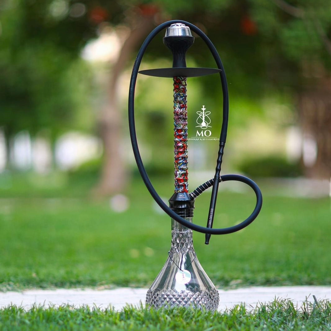 MO Deluxe Hookah Fountain Colorful - أرجيلة ألمانية ٨٠ تنفيسة ملونة