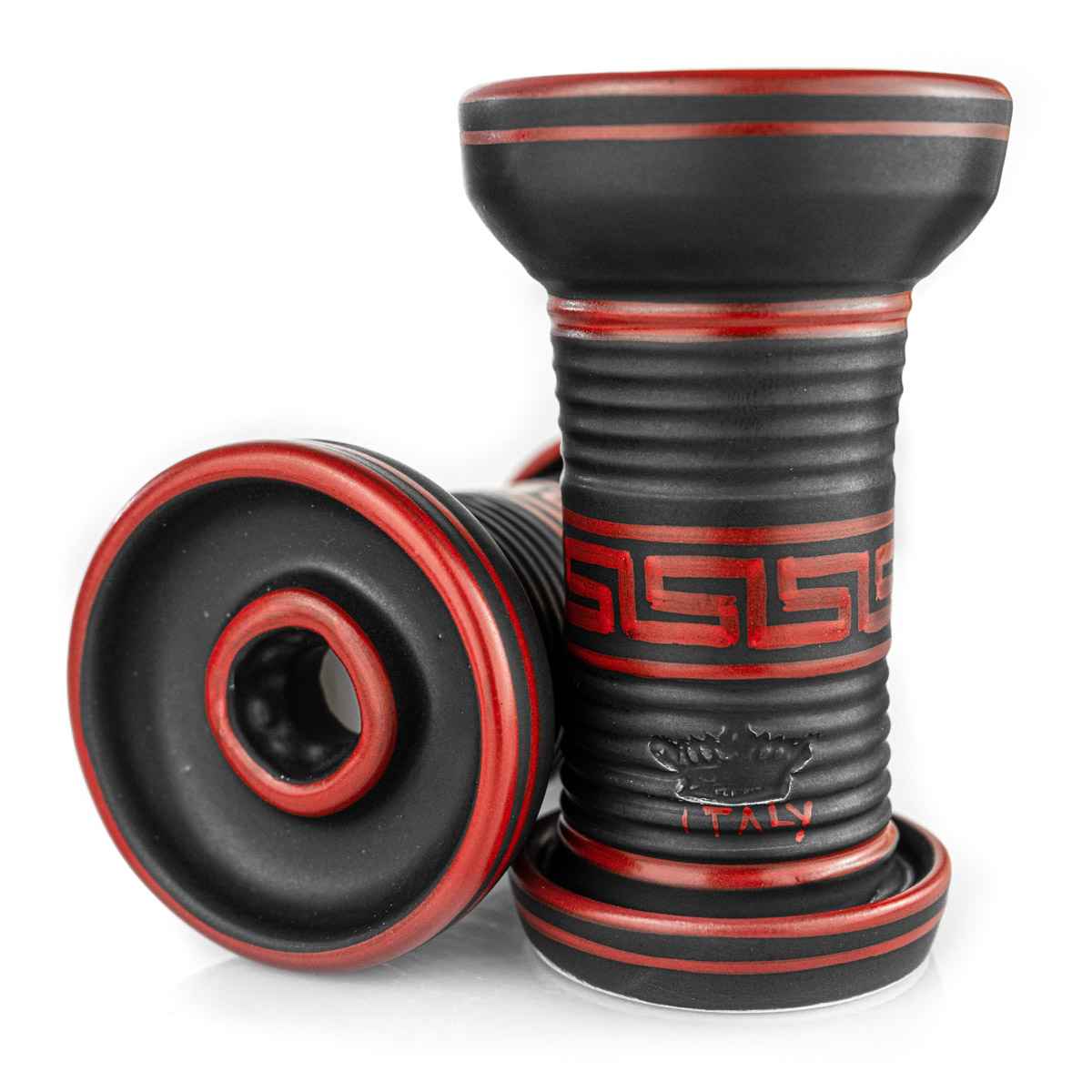 OLLA Bowl ADE ROSSA - Funnel Shape Black Matt and Red