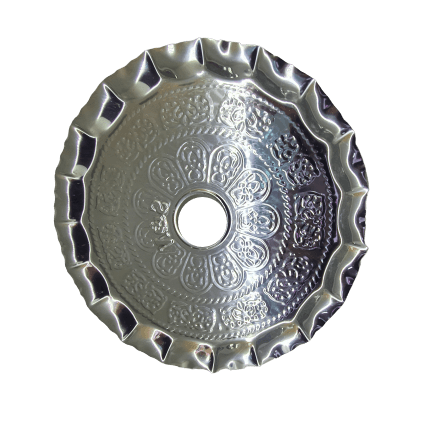 Sun Ashtray Large Silver -  صحن أرجيلة كبير فضّي - Shishabox