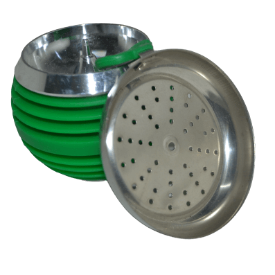 Tobacco Cup (Stainless + Silicone) Green - راس أرجيلة التفاحة ستانلس و سيليكون - Shishabox