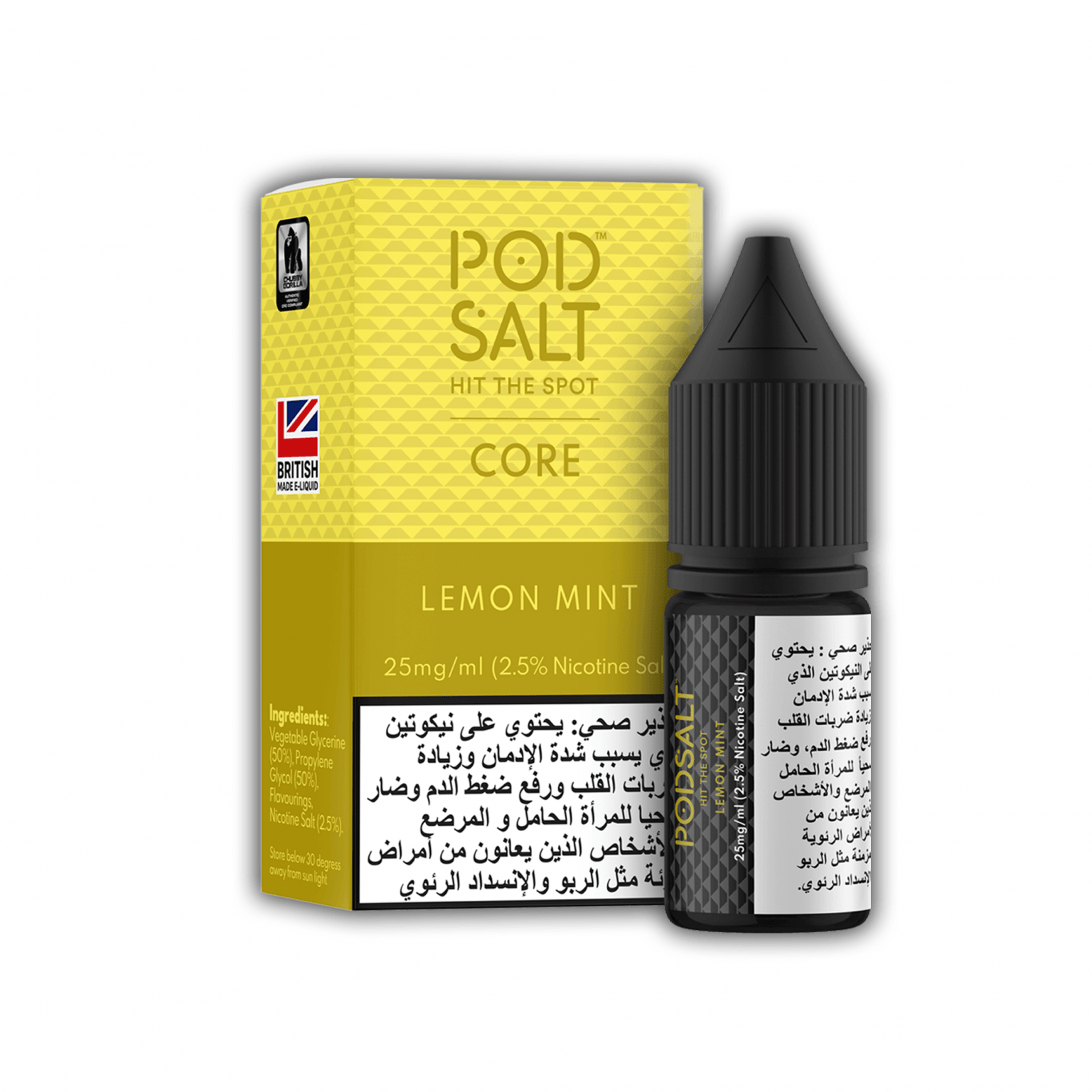 POD SALT LEMON MINT 10ML NICOTINE SALT ELIQUID - Shishabox