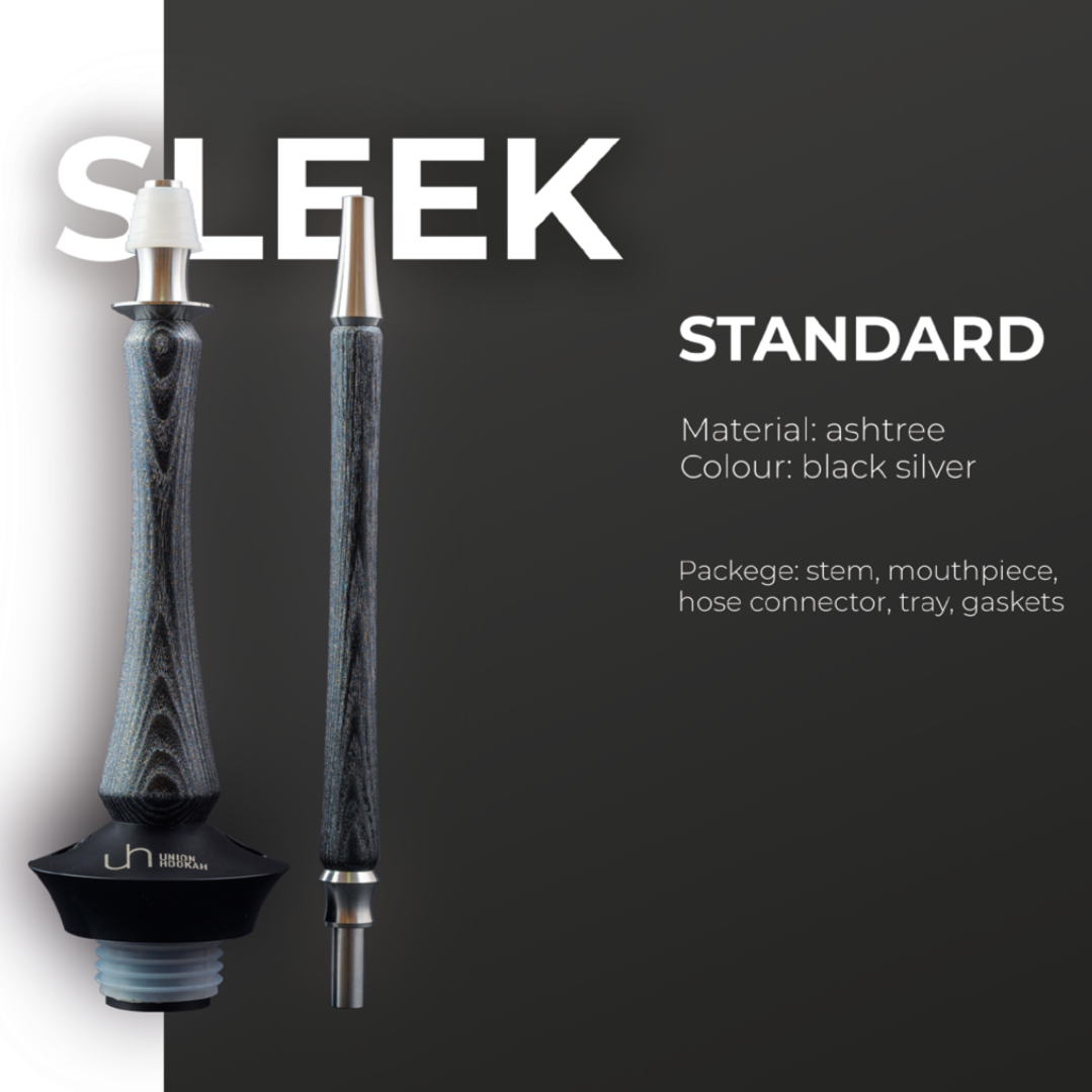 Union Hookah SLEEK - Standard Black & Silver