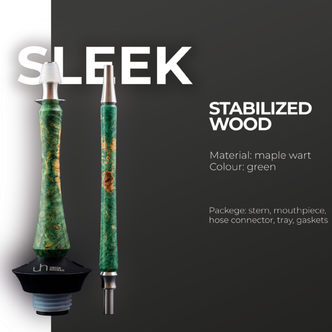 Union Hookah SLEEK - Stabilized Wood Green