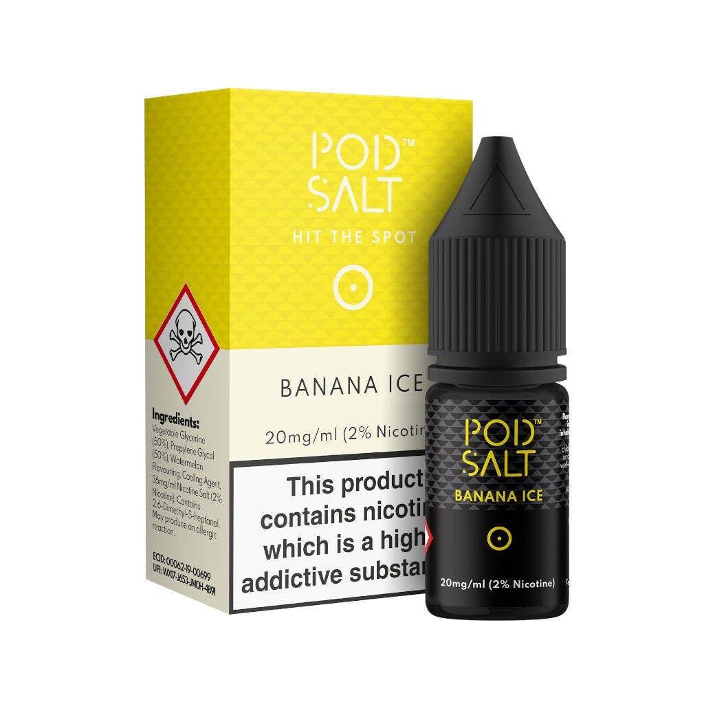 POD SALT Banana ICE 10ML NICOTINE SALT ELIQUID - Shishabox