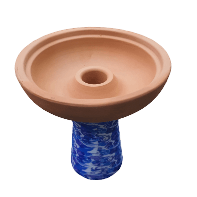 Tobacco cup silicone & clay (Blue) - راس أرجيلة فخار و سيليكون (أزرق) - Shishabox