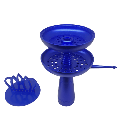 Two Levels Stainless Crown Tobacco Head Blue - راس ارجيله ستينلس التاج طبقتين - Shishabox