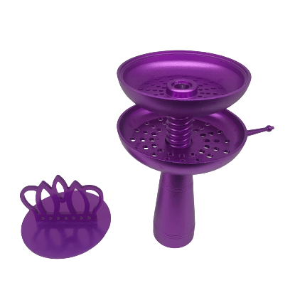 Two Levels Stainless Crown Tobacco Head Purple - راس ارجيله ستينلس التاج طبقتين - Shishabox